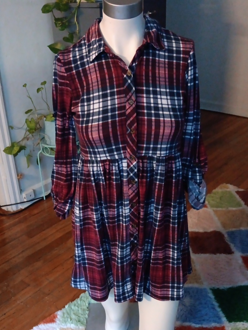 Rue21 Red and Blue Plaid Shirt